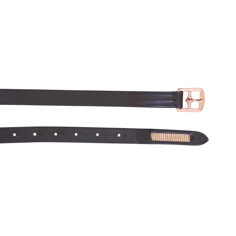 Hy Equestrian Rosciano Stirrup Leathers Adult Brown/Rose Gld