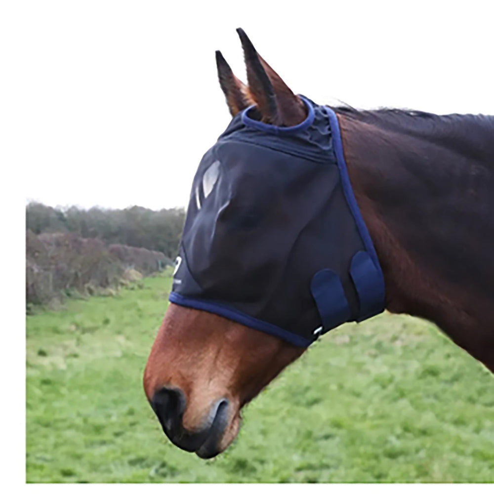 Hy Equestrian Mesh Half Mask Without Ears Black/Navy