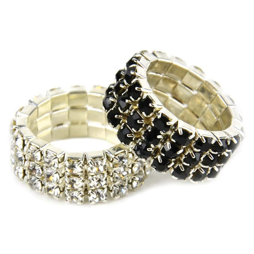 Lincoln Diamante Plaiting Bands Black