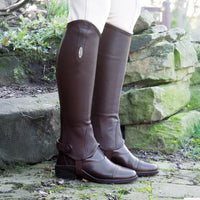 Brogini Lg035 Vicenza Leather Tall Gaiters Brown
