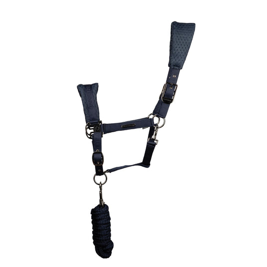 Coldstream Middleton Air Flow Headcollar & Lead Rope Navy