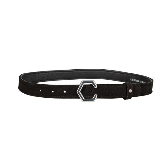 Coldstream Roxburgh Suede Belt Black/Silver