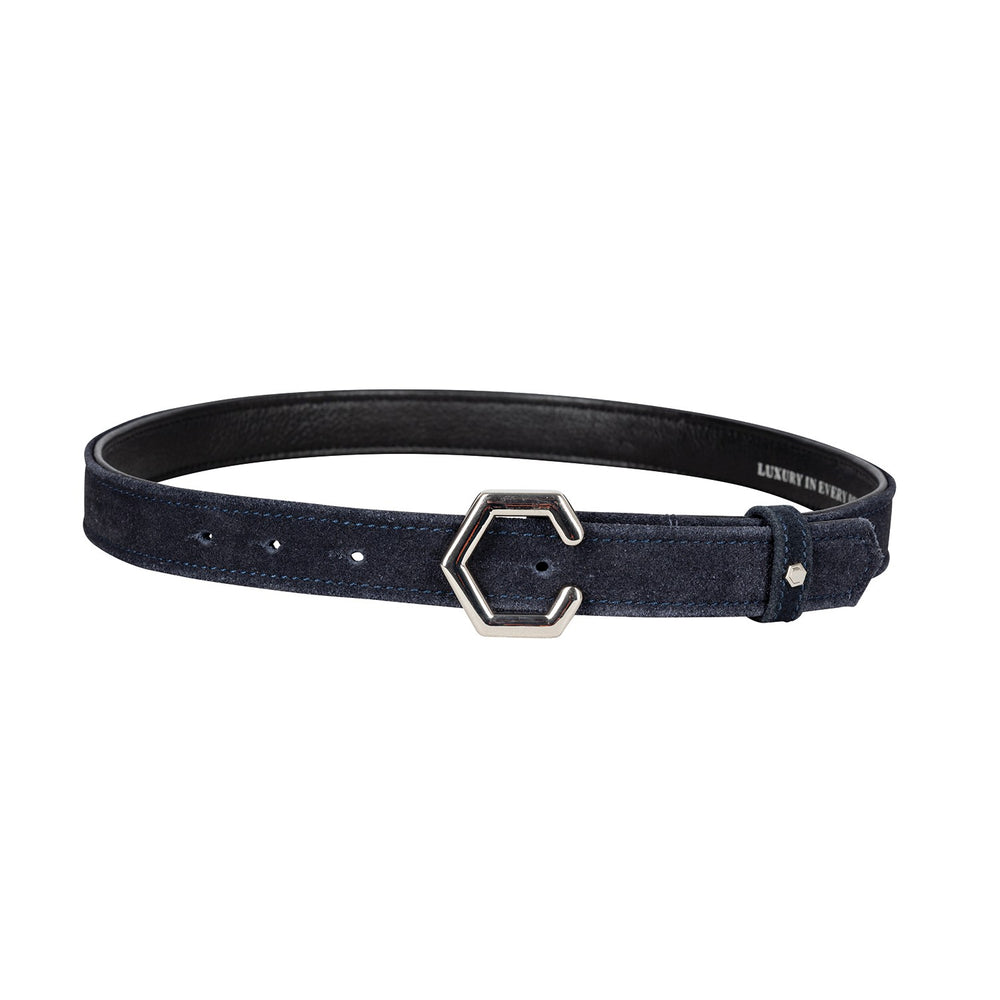 Coldstream Roxburgh Suede Belt Navy/Silver