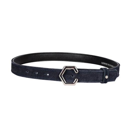 Coldstream Roxburgh Suede Belt Navy/Silver