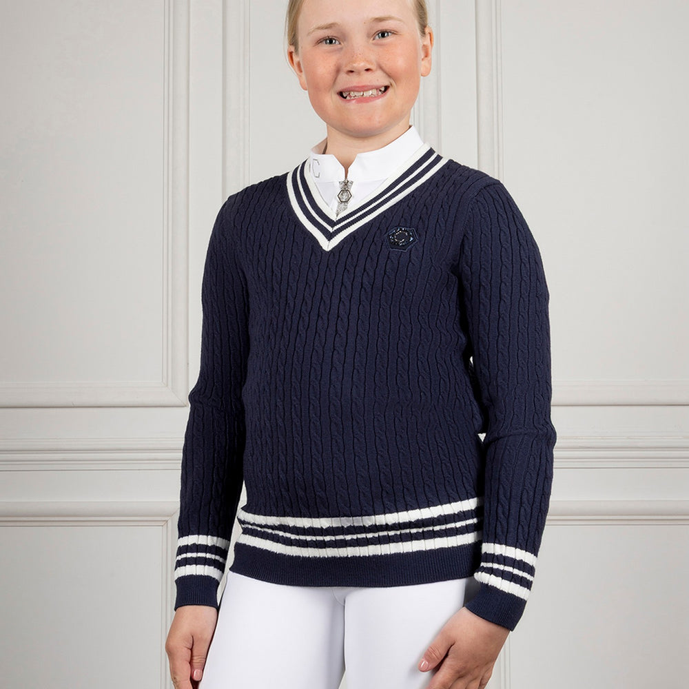 Coldstream Ng Horndean Knitted V-Neck Jumper Navy