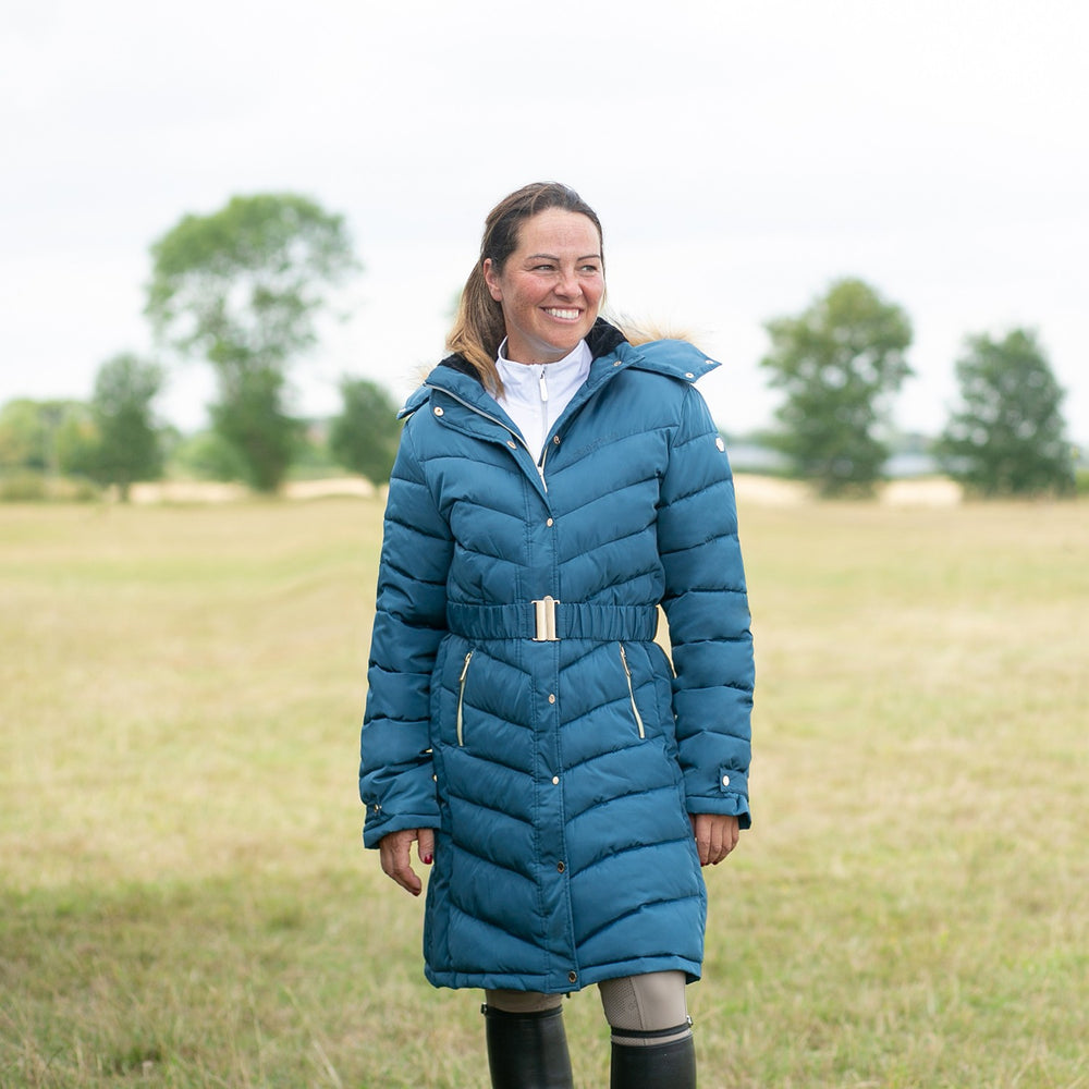 Coldstream Branxton Long Quilted Coat Slate Blue