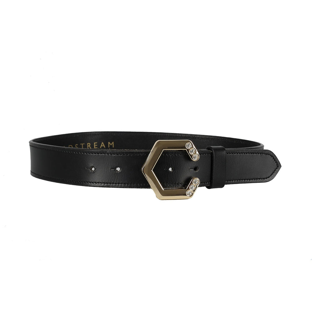 Coldstream Hutton Diamante Leather Belt Black/Gold