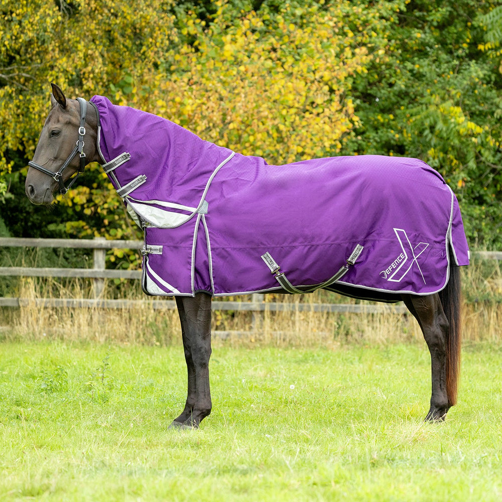 Defencex Shield 300G Turnout Rug With Detachable Neck Purple