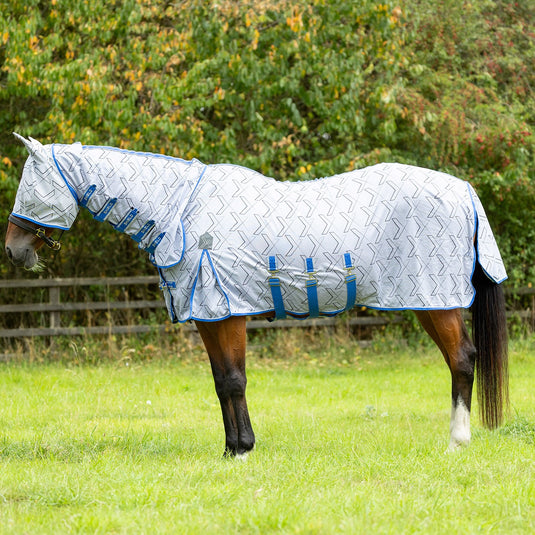 Defencex Shield Guardian Uv Combi Fly Rug/Mask White/Blue