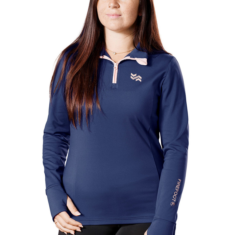 Firefoot Birkby Fleece Lined Baselayer Kids Navy/Rose Gold