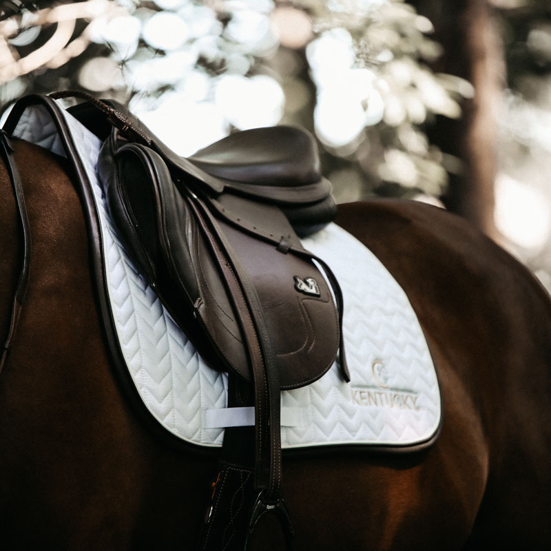 Kentucky Horsewear Saddle Pad Leather Fishbone Jumping