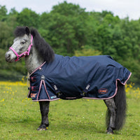 Gallop Ponie Duraproof 50G 5-Point Std Neck Turnout Navy