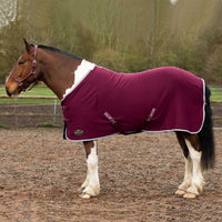 Gallop Premium Jersey Cooler Rug Burg/White/Grey