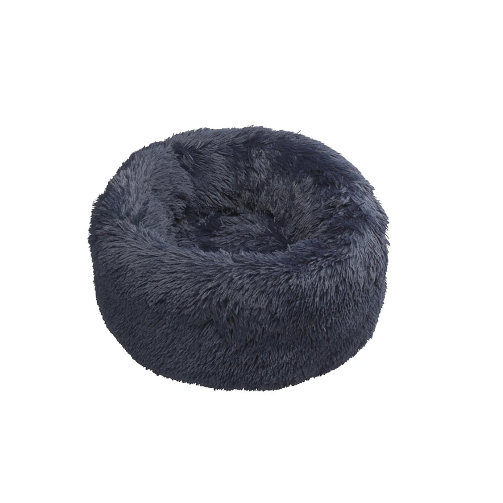 House Of Paws Faux Fur Donut Bed Navy