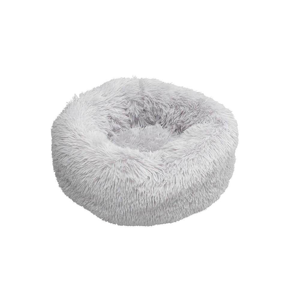 House Of Paws Faux Fur Donut Bed Grey