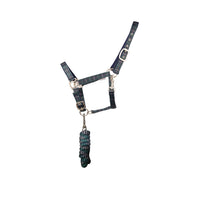 Hy Equestrian Tartan Headcollar With Lead Rope Nvy/Green/Gry