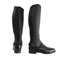Hy Equestrian Synthetic Combi Leather Chaps Black