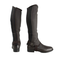 Hy Equestrian Synthetic Combi Leather Chaps Brown
