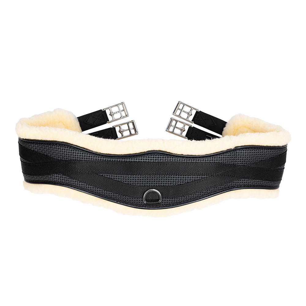Hy Equestrian Fleece Lined Gp/Jumping Contour Girth Blk/Nat