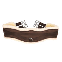 Hy Equestrian Fleece Lined Gp/Jumping Contour Girth Brn/Nat