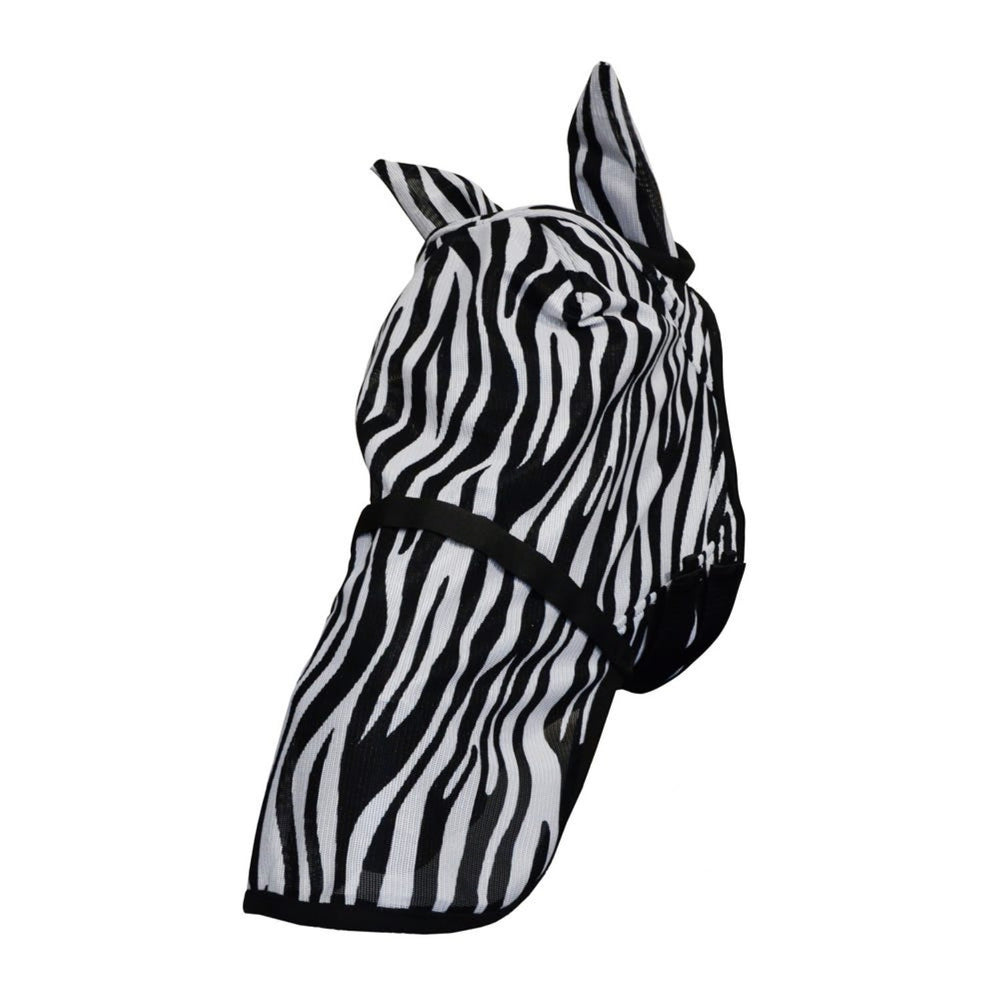 Hy Equestrian Zebra Fly Mask With Ears & Detachable Nose
