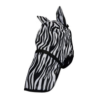 Hy Equestrian Zebra Fly Mask With Ears & Detachable Nose