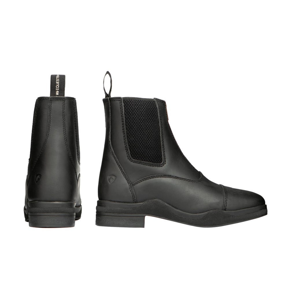 Hy Equestrian Fleece Lined Wax Leather Zip Jodhpur Boot Blk