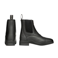 Hy Equestrian Fleece Lined Wax Leather Zip Jodhpur Boot Blk