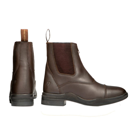 Hy Equestrian Fleece Lined Wax Leather Zip Jodhpur Boot Brn