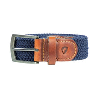 Hy Equestrian Woven Elastic Belt Tan/Navy