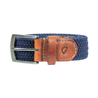 Hy Equestrian Woven Elastic Belt Tan/Navy