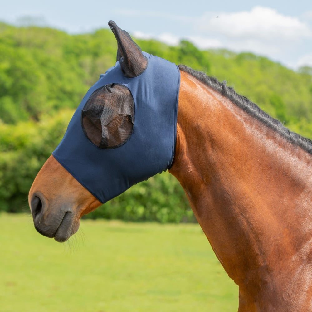 Hy Equestrian Lycra Flex Fly Mask Navy