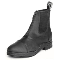 Hy Equestrian Wax Leather Zip Boots Black