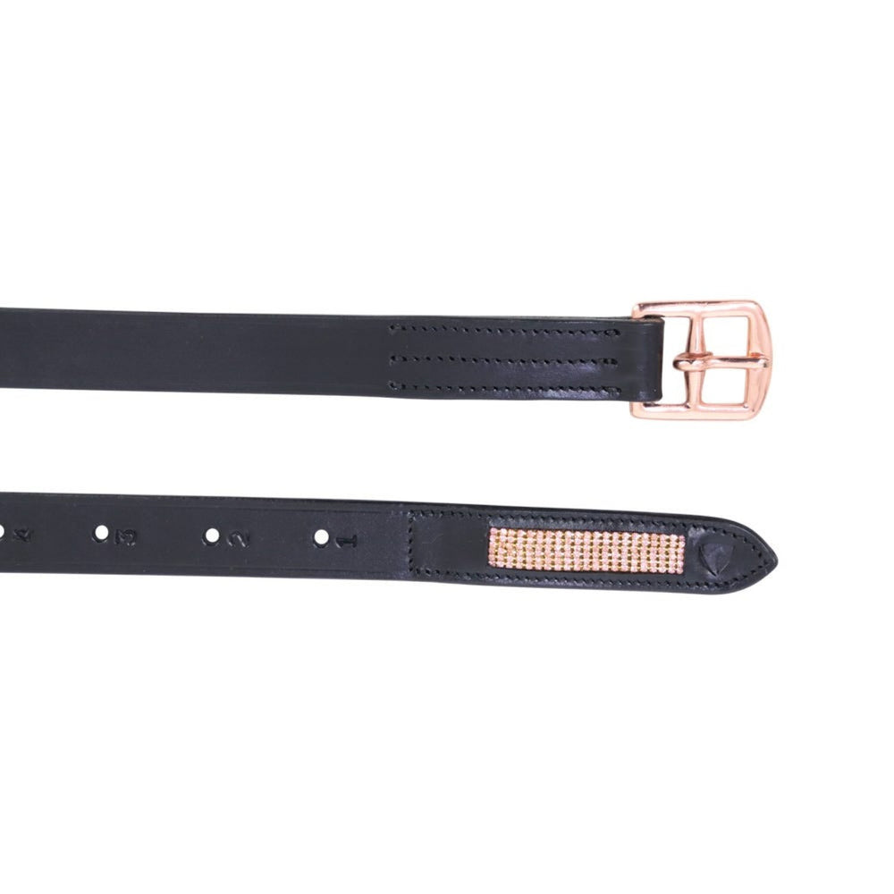 Hy Equestrian Rosciano Stirrup Leathers Adult Black/Rose Gld