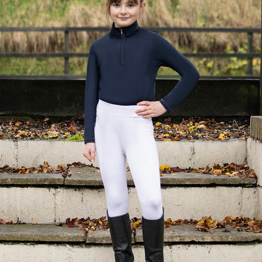 Hy Equestrian Melton Riding Tights Child White