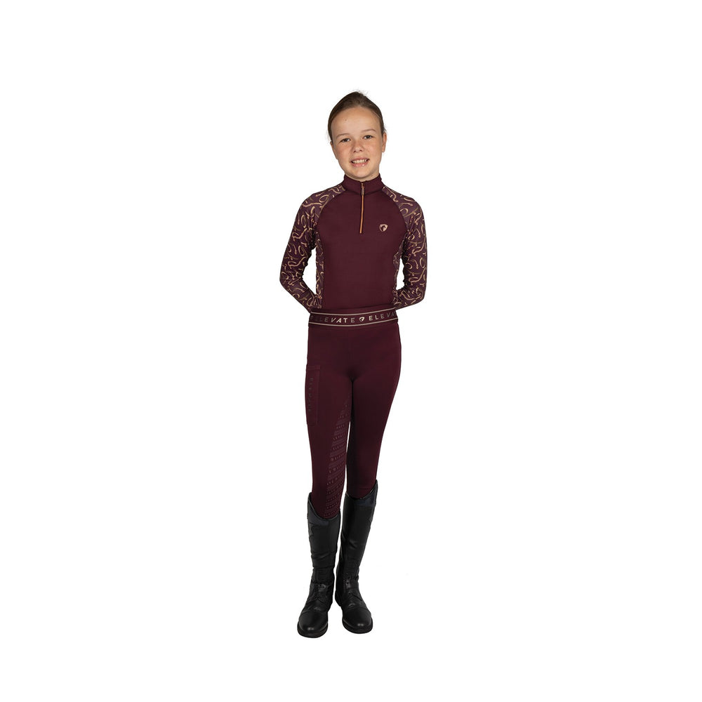 Hy Equestrian Elevate Allure Mizs Riding Tights Berry/R Gold