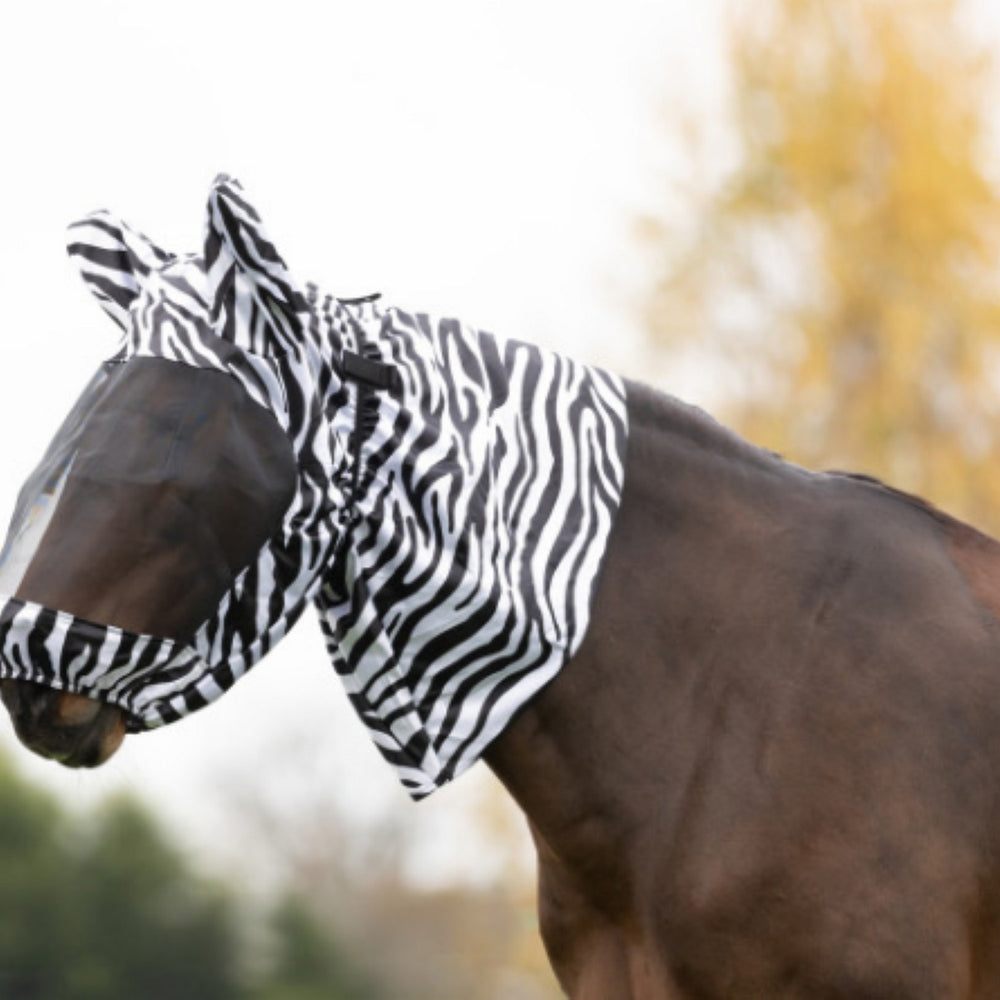 Hy Equestrian Sweet Itch Zebra Fly Mask