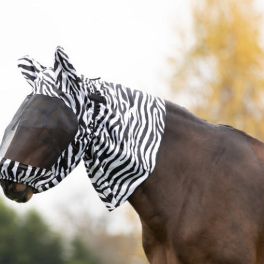 Hy Equestrian Sweet Itch Zebra Fly Mask