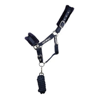 Hyconic Faux Fur Headcollar & Lead Rope Navy