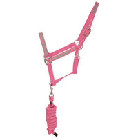 Reflector Headcollar & Lead Rope Pink