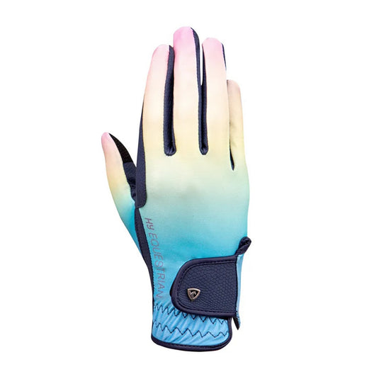 Hy Equestrian Ombre Riding Gloves Navy/Pastel