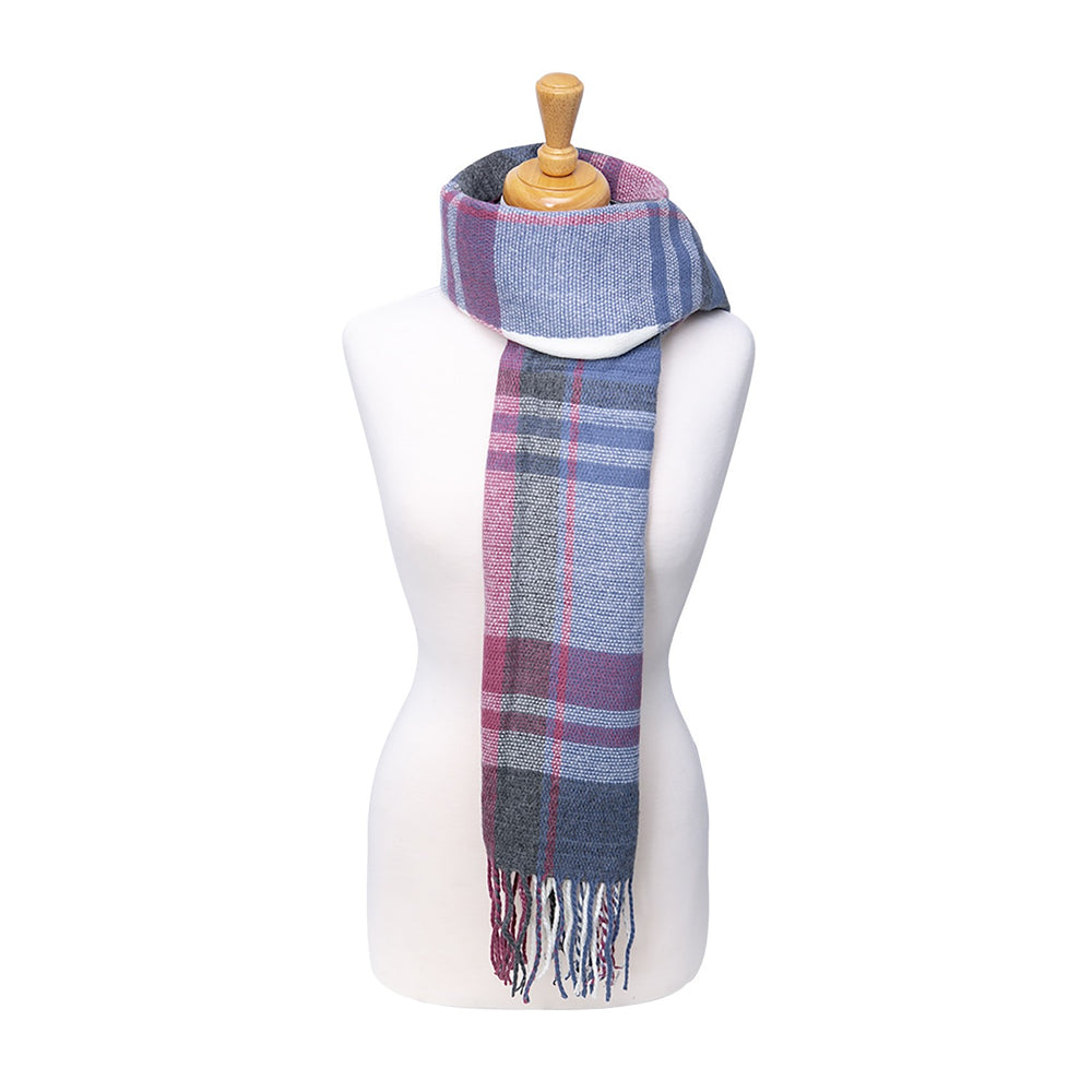 Hy Equestrian Supersoft Tartan Scarf Ladies Grpe/Riv/Wht