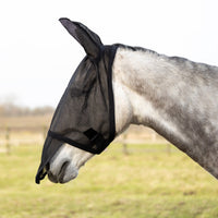 Hy Equestrian Fly Mask With Sunshield & Ears Black