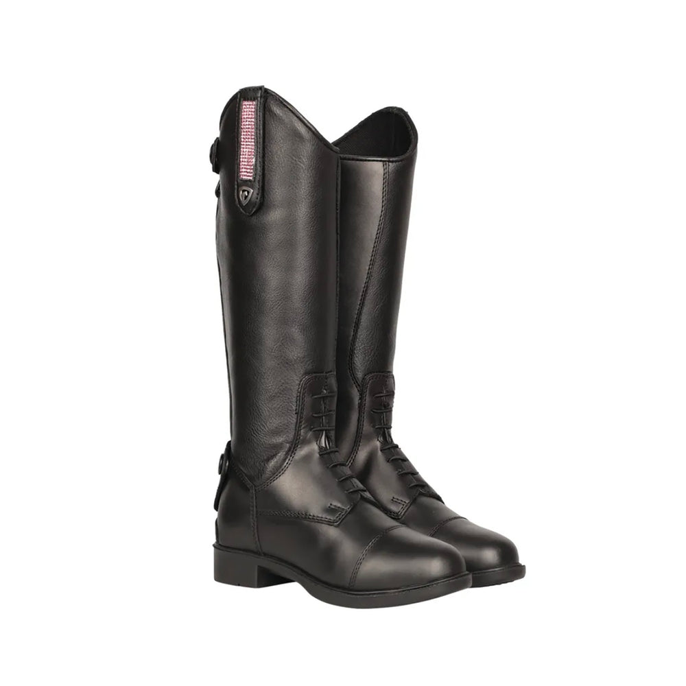 Hy Equestrian Cascano Riding Boots Child Black/Pink Diamante