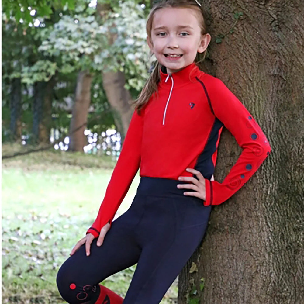 Hy Equestrian Dynamizs Ecliptic Riding Tights Red/Navy