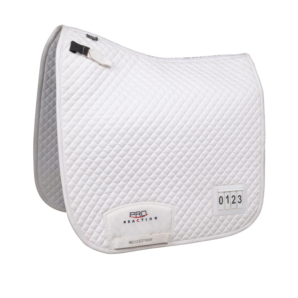 Proreaction Pima Dressage Saddle Pad  & Numbers White