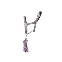 Hy Equestrian Tartan Headcollar With Lead Rope Purp/Gry/Lila
