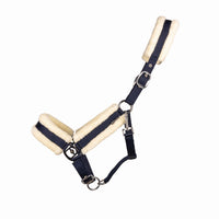 Hy Equestrian Luxury Faux Fur Headcollar Navy