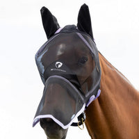 Hy Equestrian Mesh Full Fly Mask With Ears & Nose Blk/Lilac