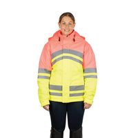 Reflector Two Tone Coat By Hy Equestrian Pink/Yellow